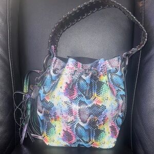 Aldo Colorful Snake Print Shoulder Bag